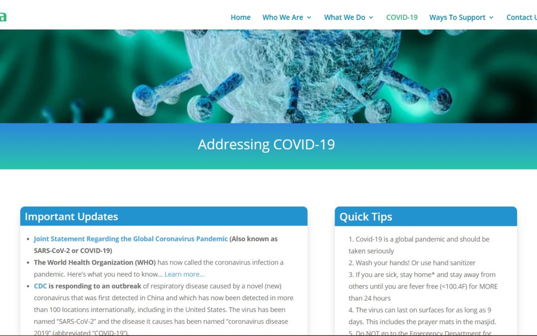 IMANA Launches COVID-19 Page with Numerous Resources for the Community